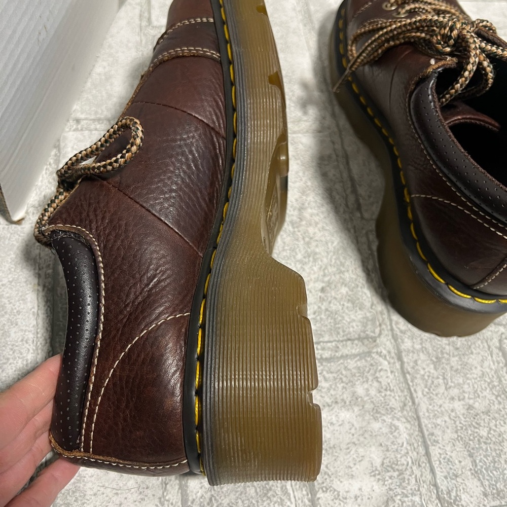 Dr. Martens Melissa Womens Size 9 Dark Brown Oiled Leather Platform Chunky Shoes - Picture 8 of 16